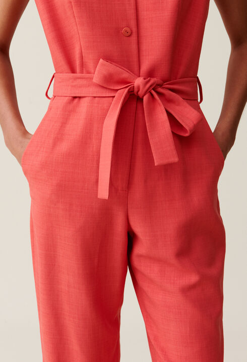 Jumpsuit mit G&uuml;rtel terracotta