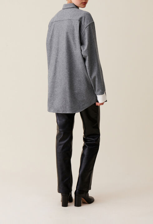 Oversize-Hemdjacke in Grau