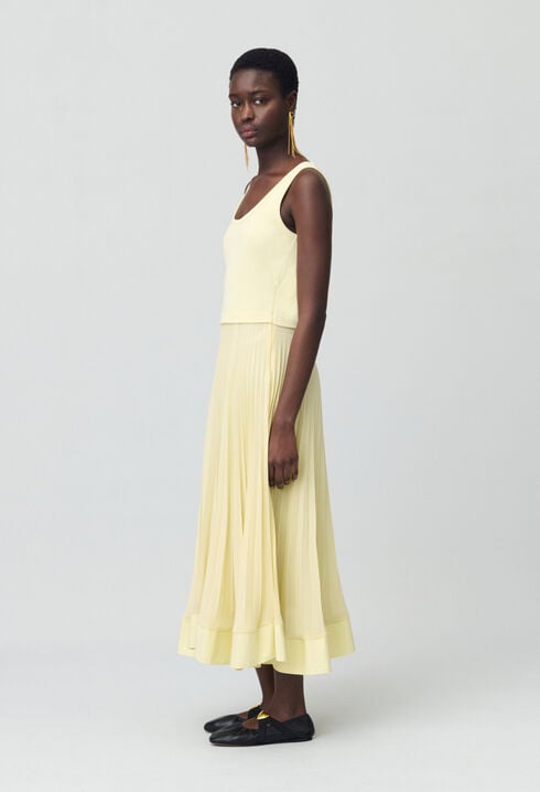 Langes Trompe-l'œil-Kleid