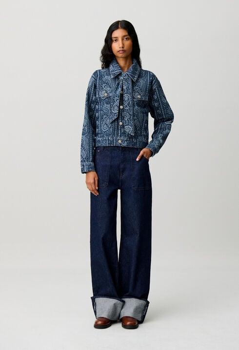 Bedruckte Jeansjacke