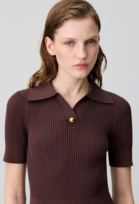 Knielanges Strickkleid