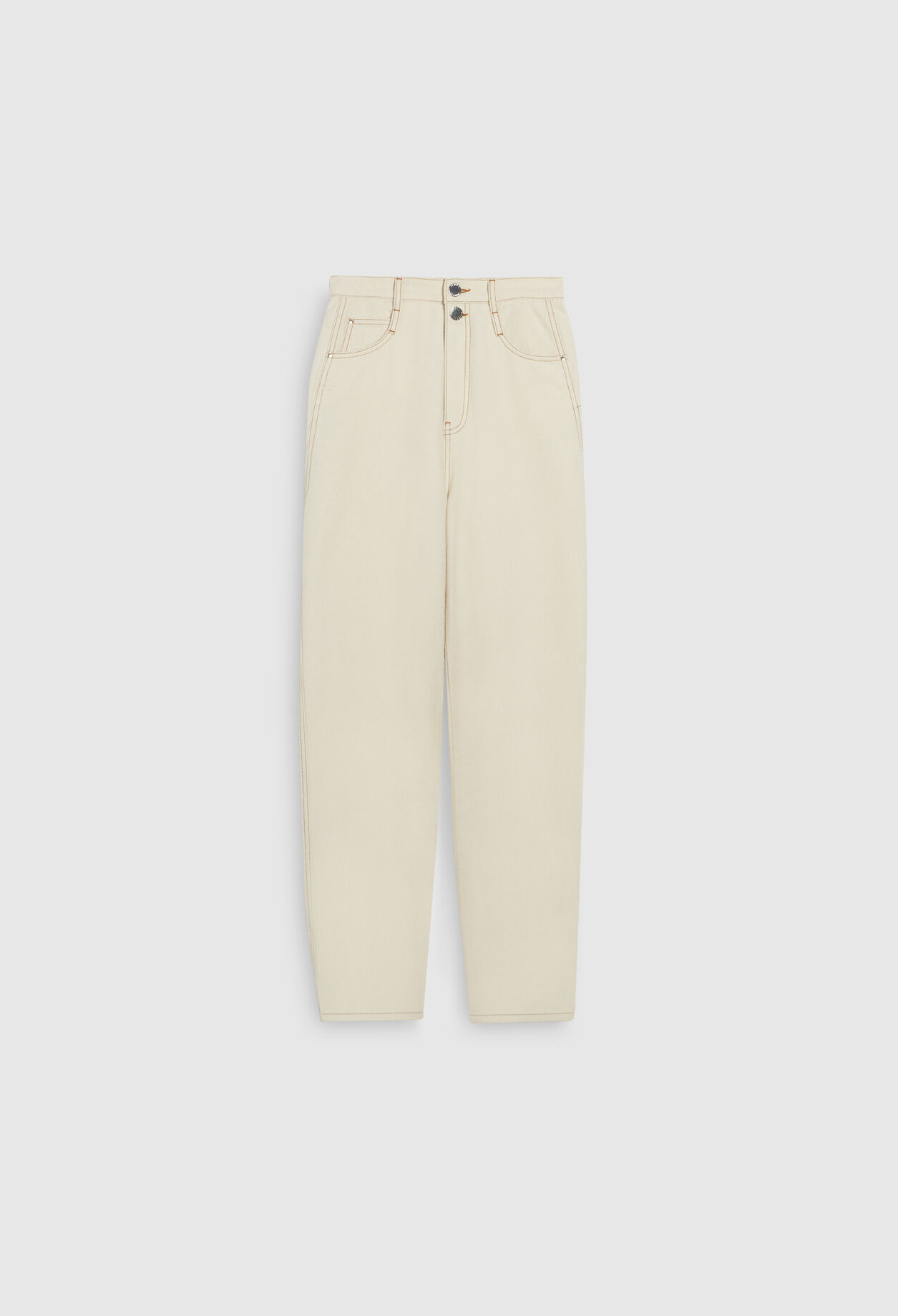 Beigefarbene Jeans aus Ecowash-Denim.