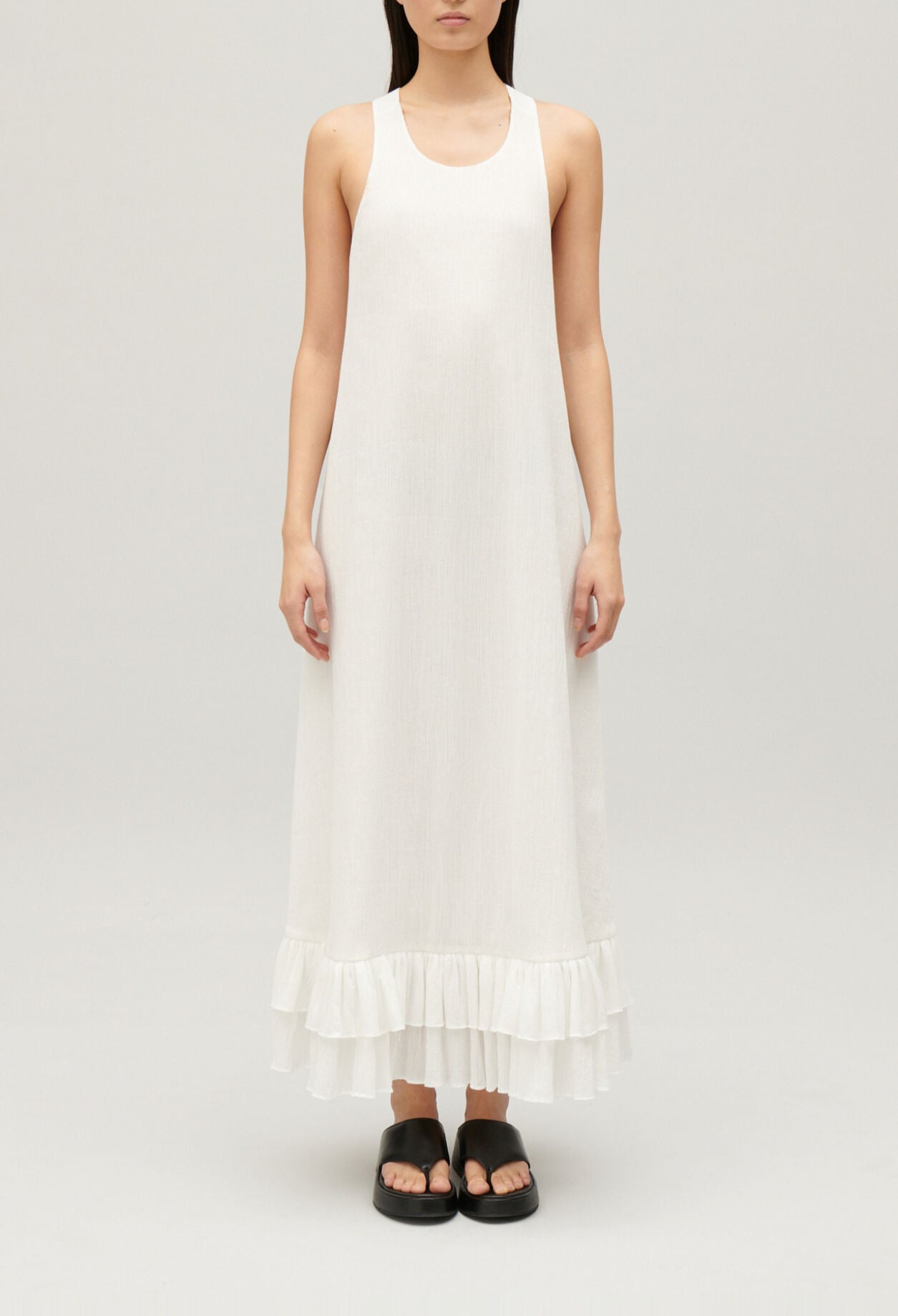 Midi-Kleid mit Volantbesatz