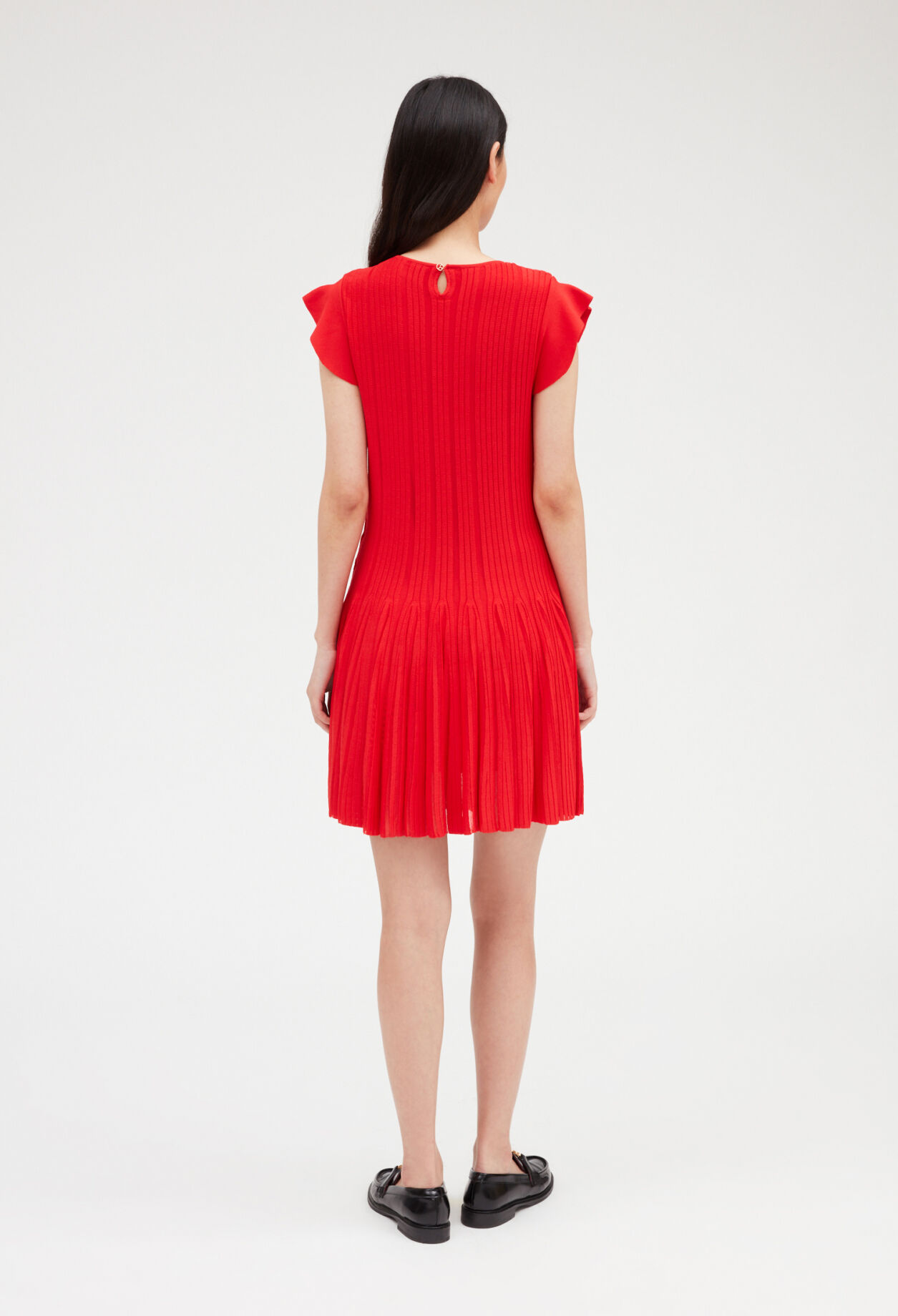 Kurzes Strickkleid rot