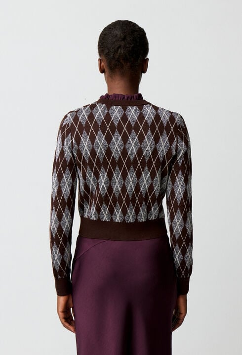 Strickcardigan mit Argyle-Muster