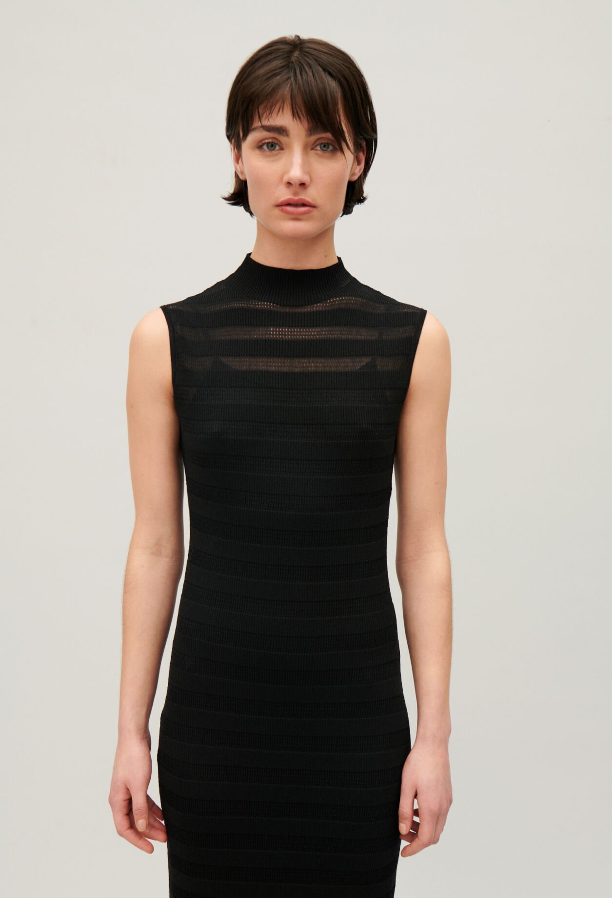 Langes Schlauchkleid Schwarz