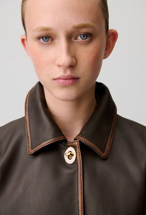 Kurze Jacke aus Vintage-Leder