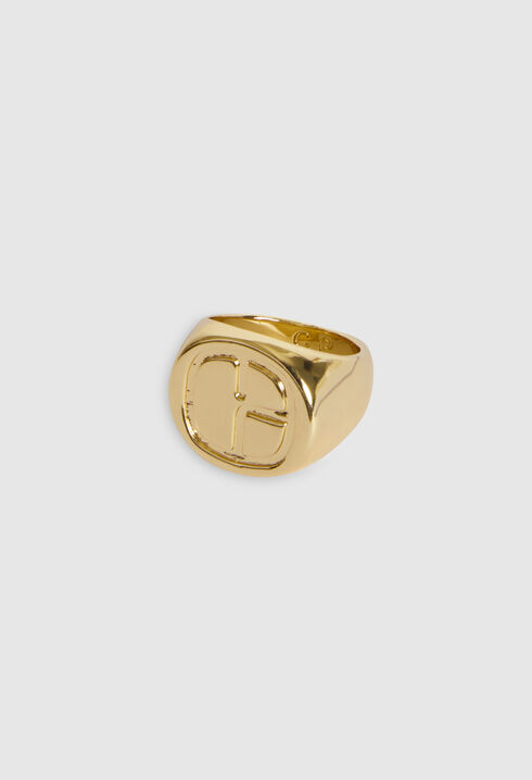 Goldfarbener Monogramm-Ring