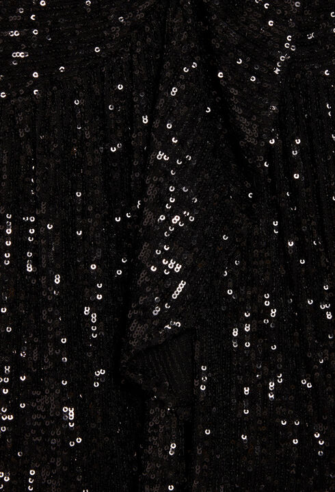 Kurzes Pailletten-Kleid schwarz