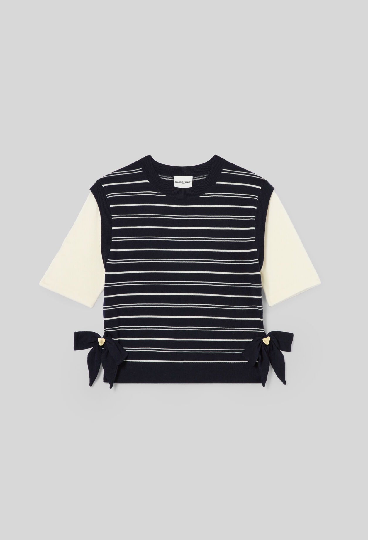 Gestreifter Strickpullover Herz