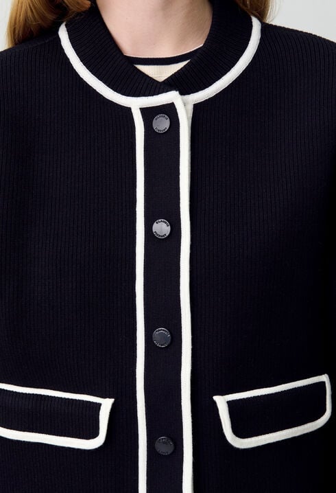 Zweifarbiger, dicker Cardigan