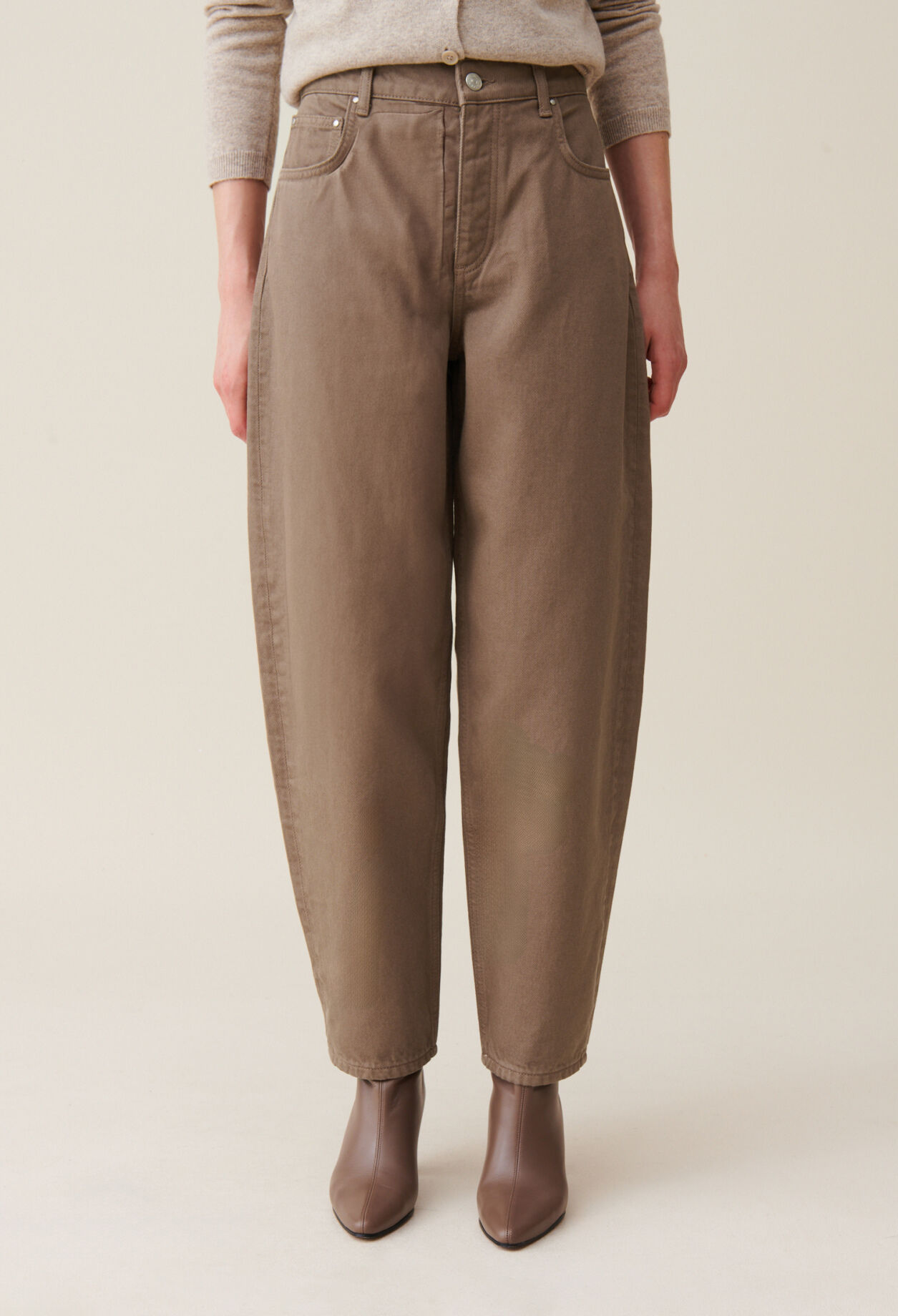 Jeans Luc Mom taupe
