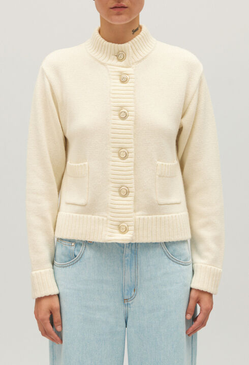 Kurzer Grobstrick-Cardigan