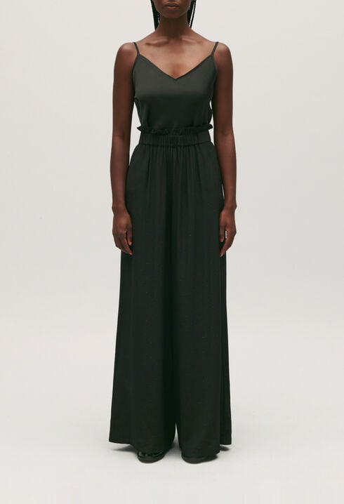 Fließende Strass-Hose schwarz