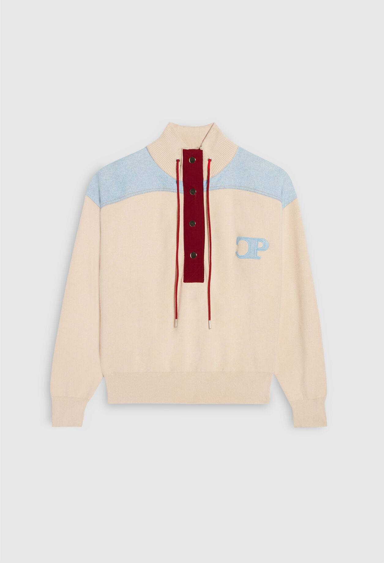 Pullover aus Strick und Denim