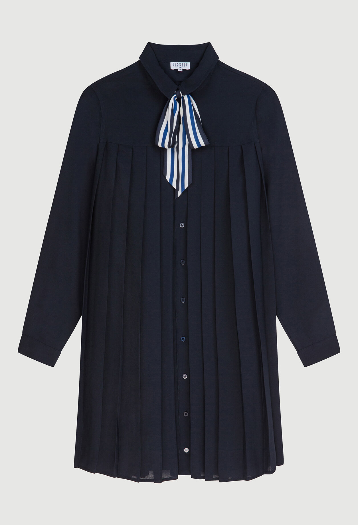 Plissiertes Hemdkleid Lavallière