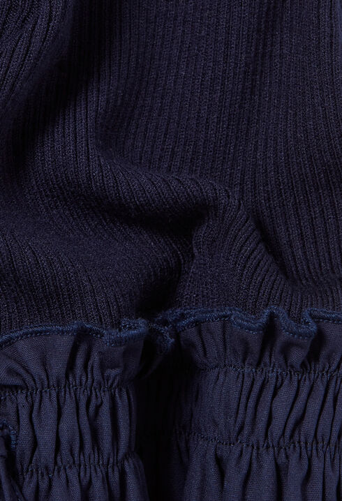 Strickkleid im Materialmix