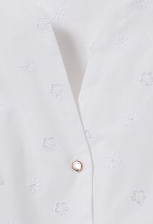 Elastische bestickte Bluse
