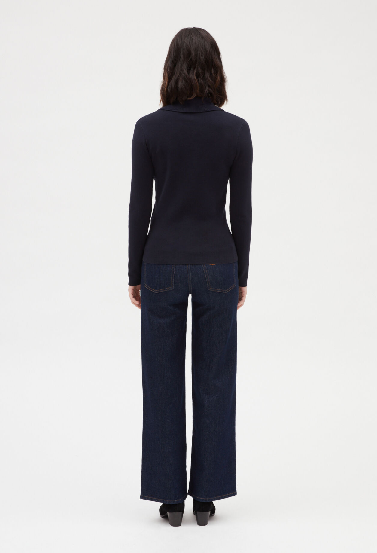 Langärmeliger Pullover, marineblau