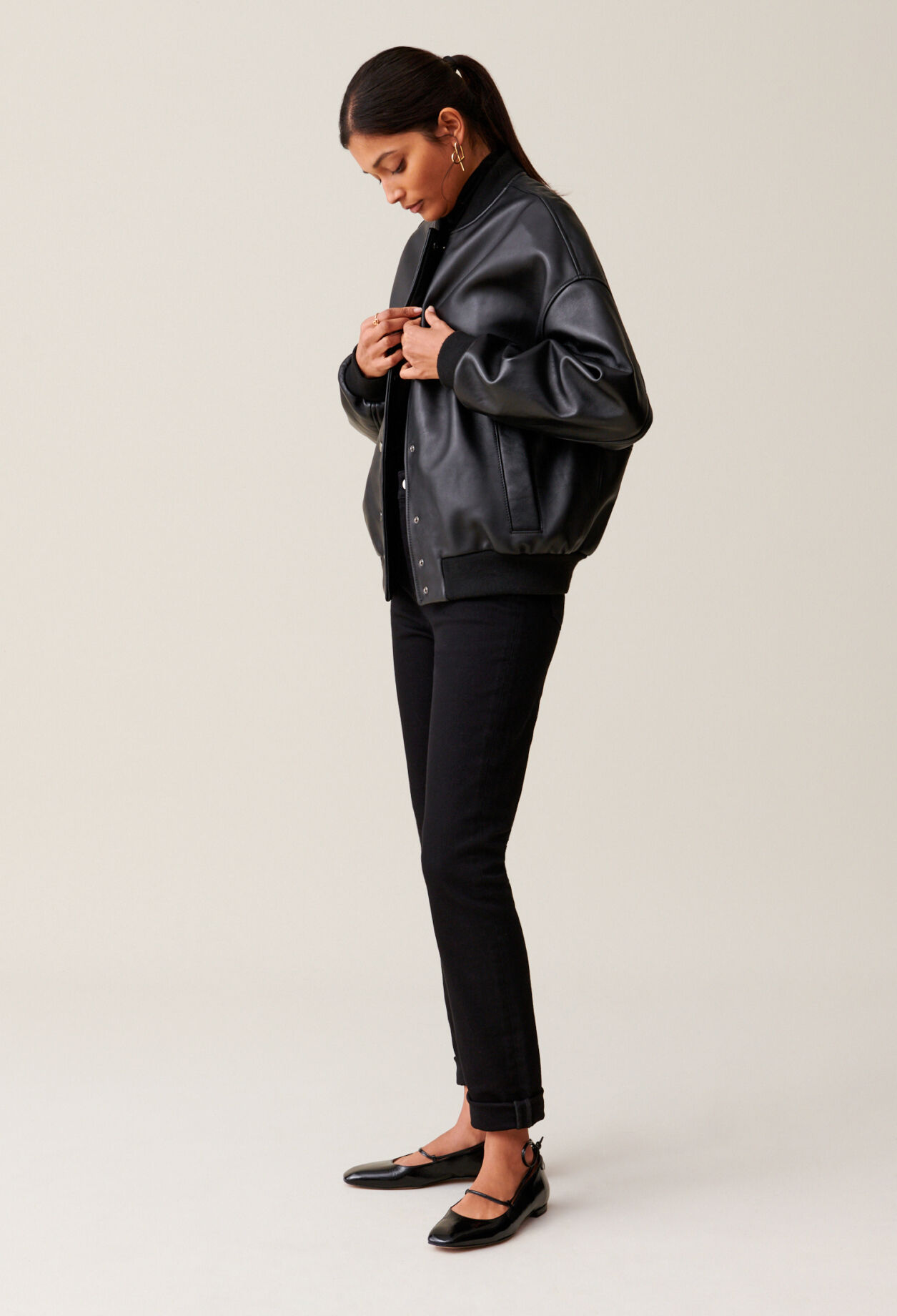 Leder-Bomberjacke Jean Toto