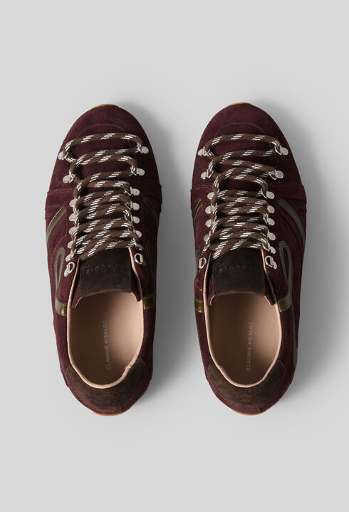 Swing-Sneaker aus bordeauxrot Wildleder