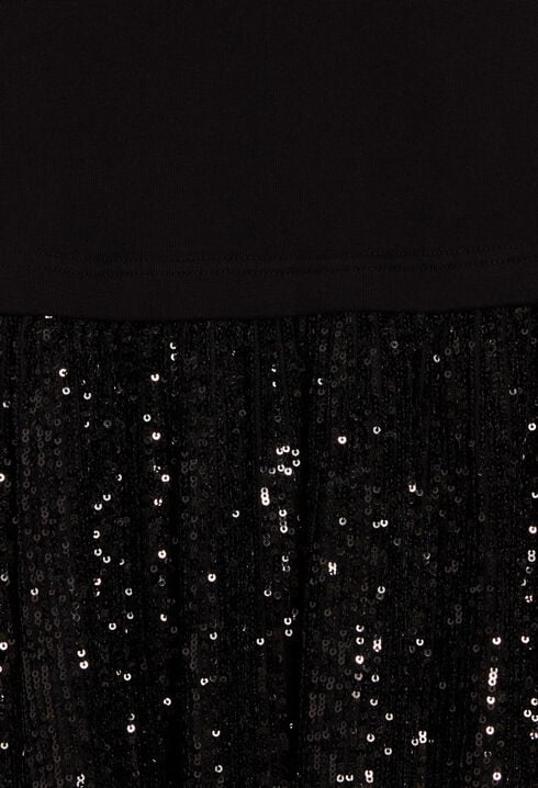Kleid aus zwei Materialien Pailletten