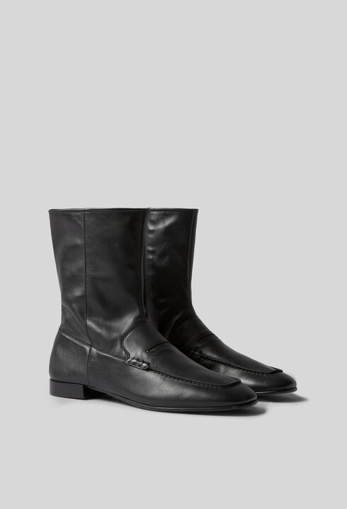 Mokassin-Stiefeletten aus Leder