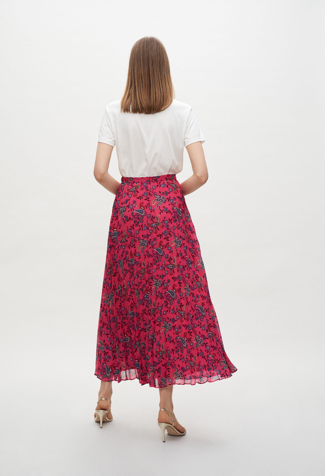 Langes Kleid mit Paisley-Muster