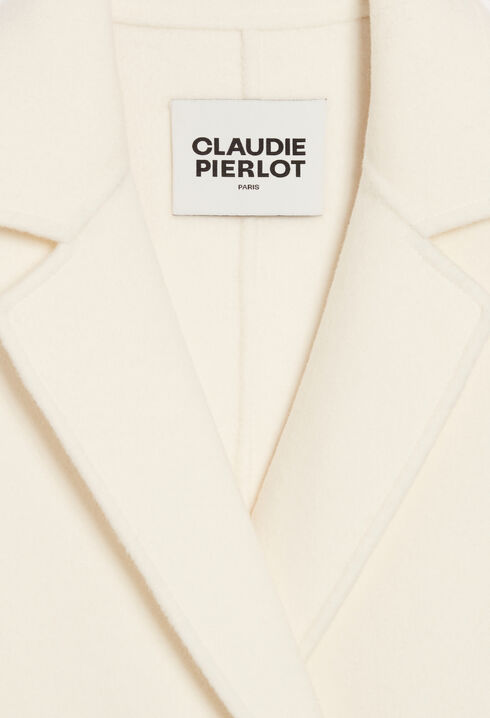 Gerader ecru halblanger Mantel