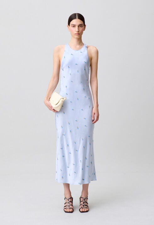 R&uuml;ckenfreies Satinkleid