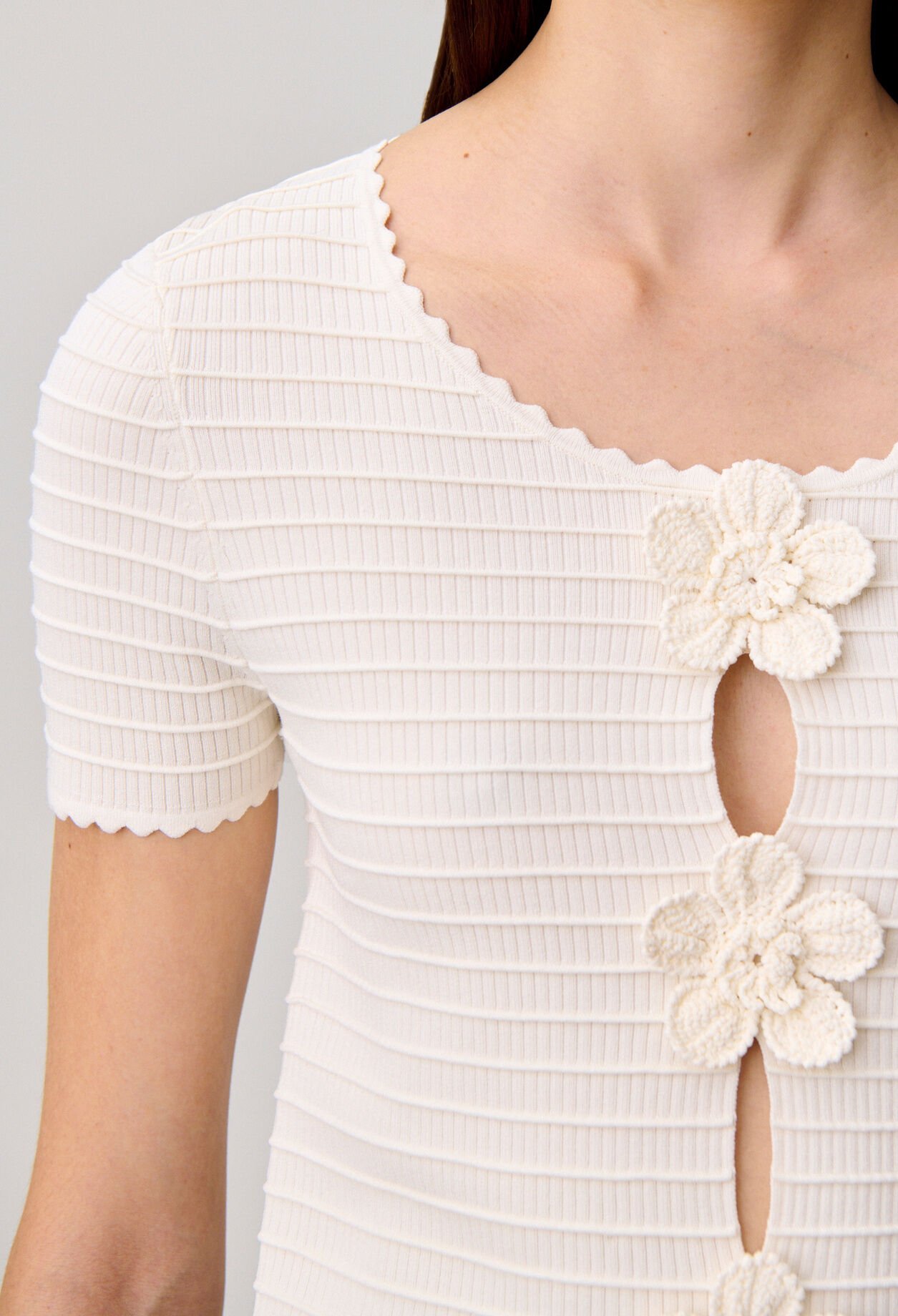 Gestreifter Kurzarmpullover