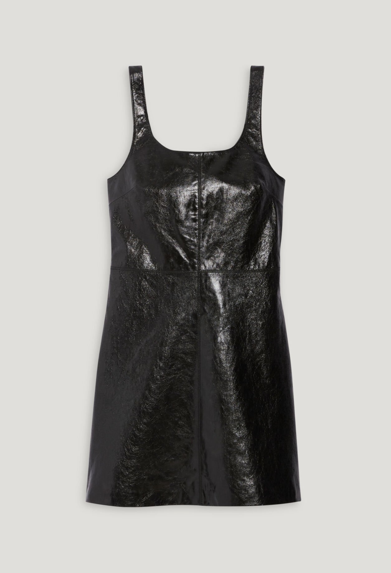 Kurzes Chasuble Kleid schwarzes Leder