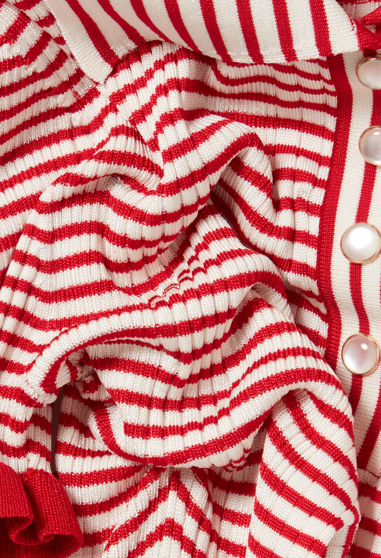 Langes gestreiftes Strickkleid