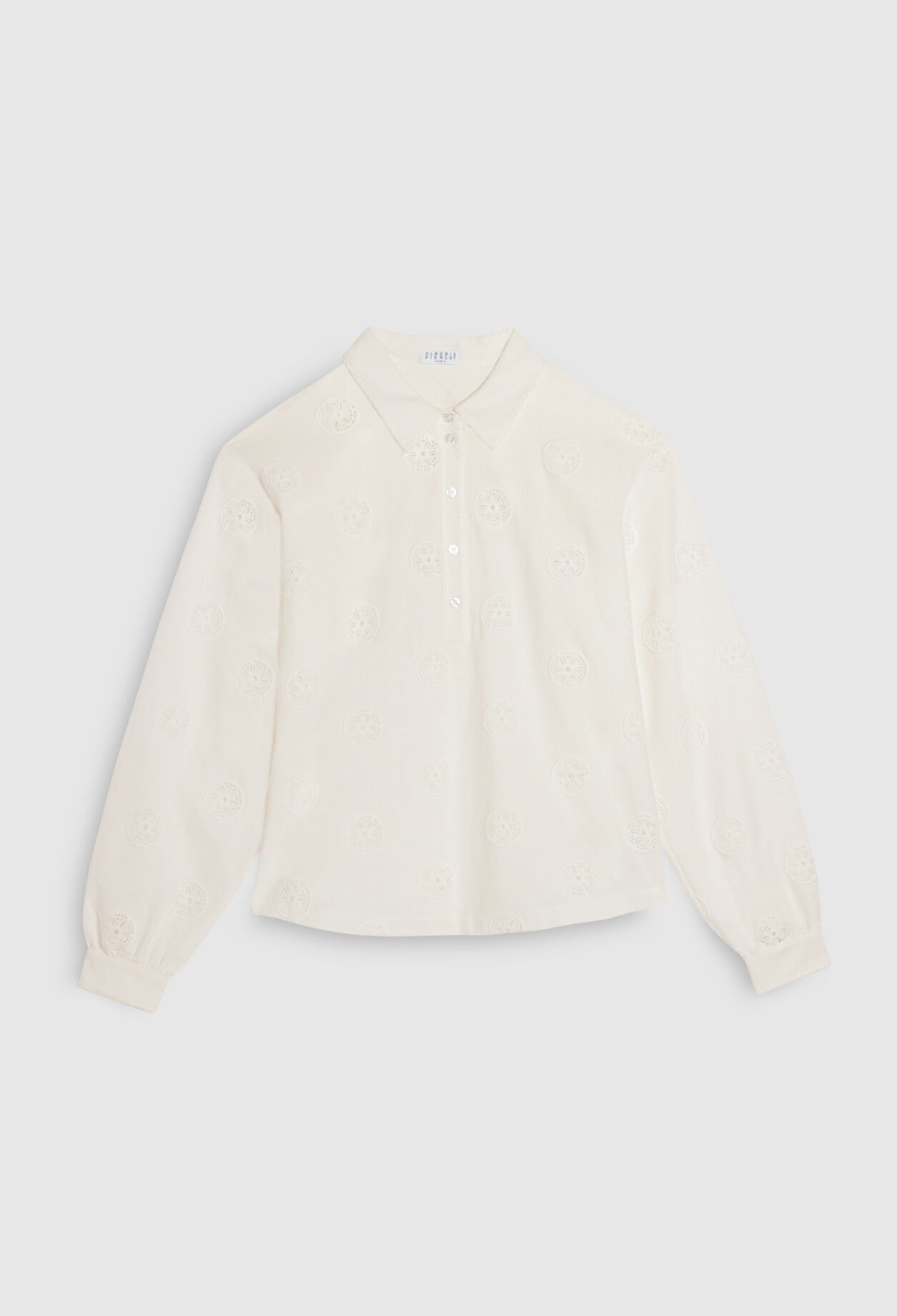 Bluse mit Polokragen und langen Ärmeln