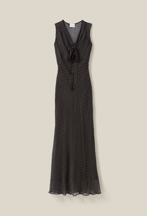 Langes transparentes Kleid Punkten