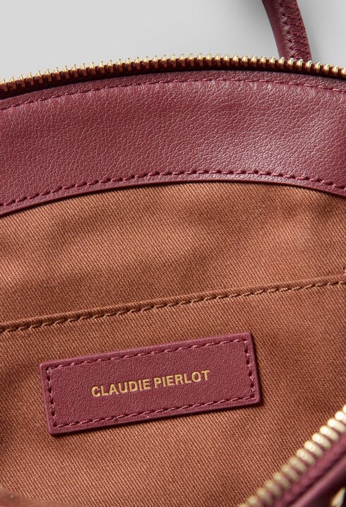 Glattledertasche mit Goldringen