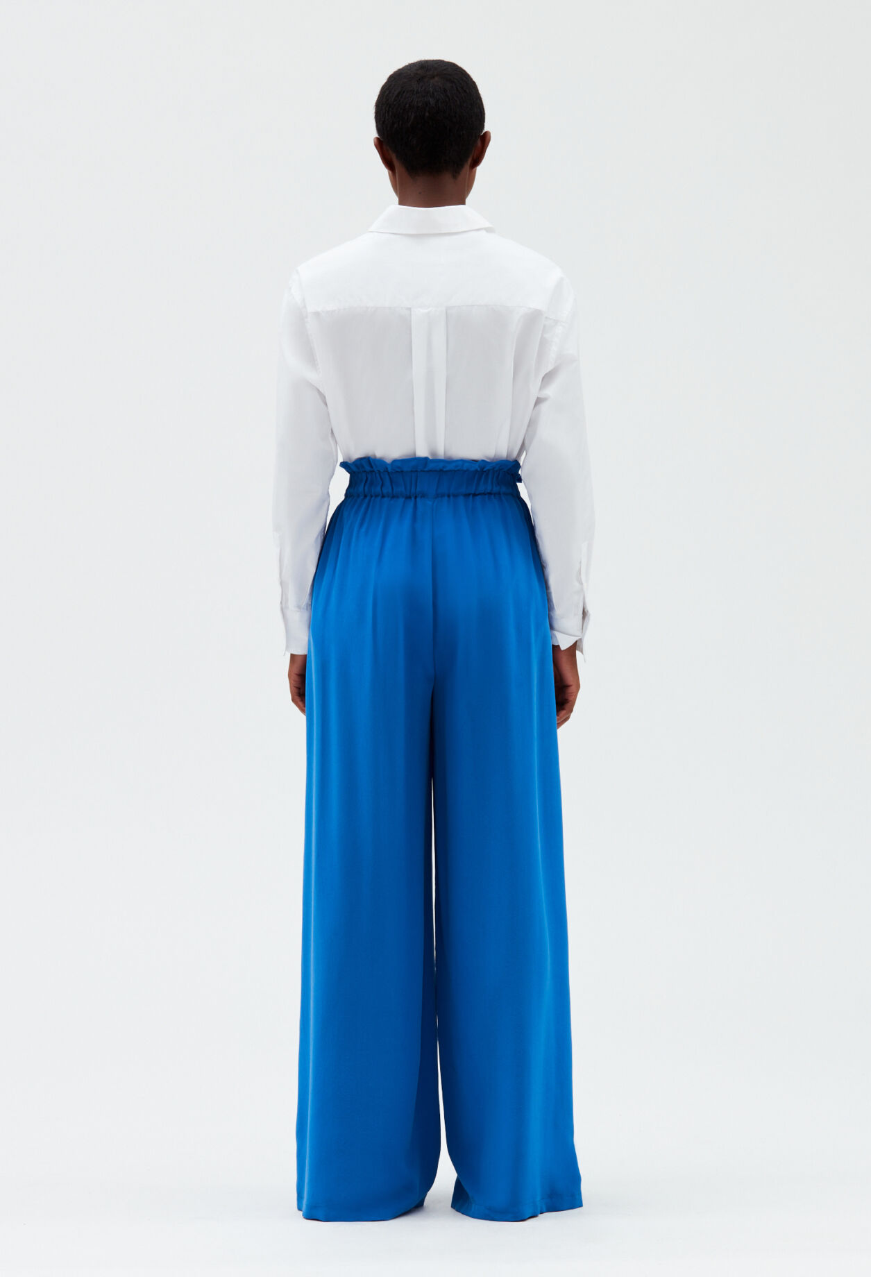 Hose aus Seide, blau