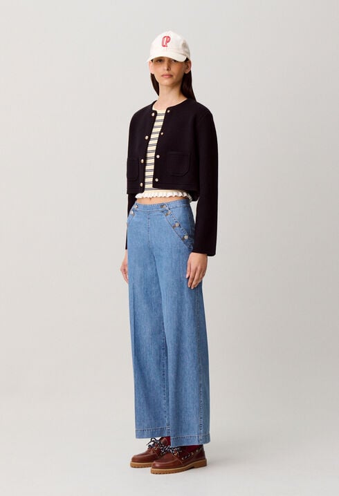 Denim-Jeans mit Latz