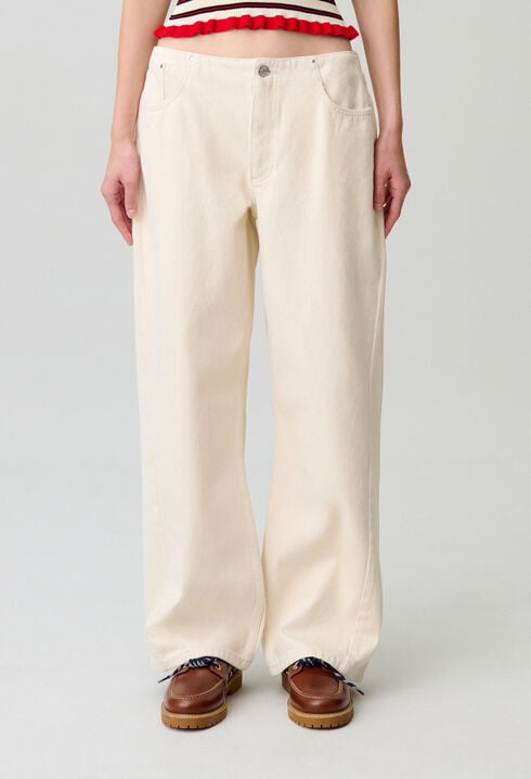 Denim-Jeans aus Baumwolle, Ecru