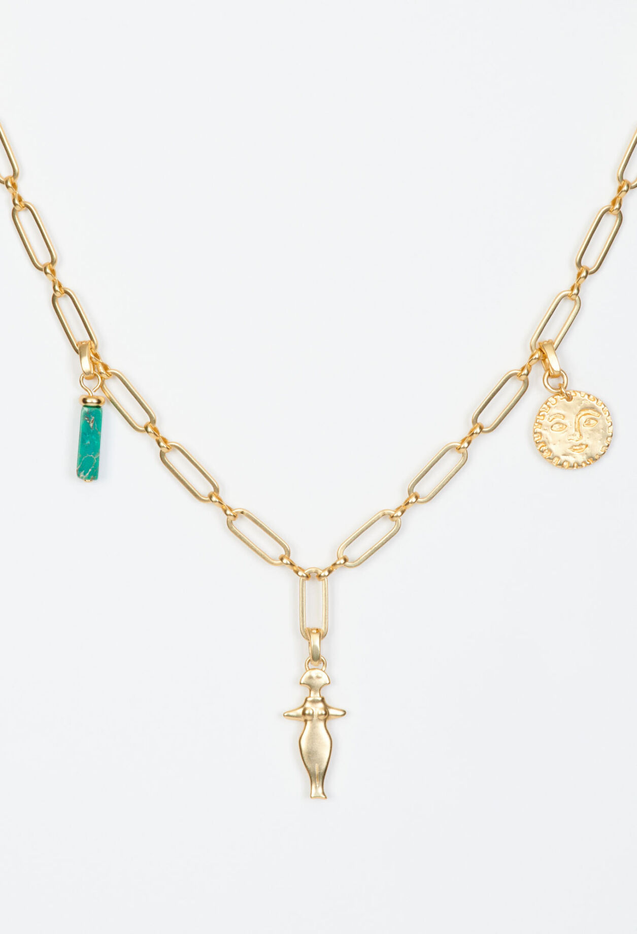 Goldfarbene Gliederhalskette