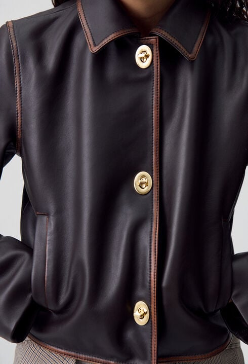 Kurze Jacke aus Vintage-Leder