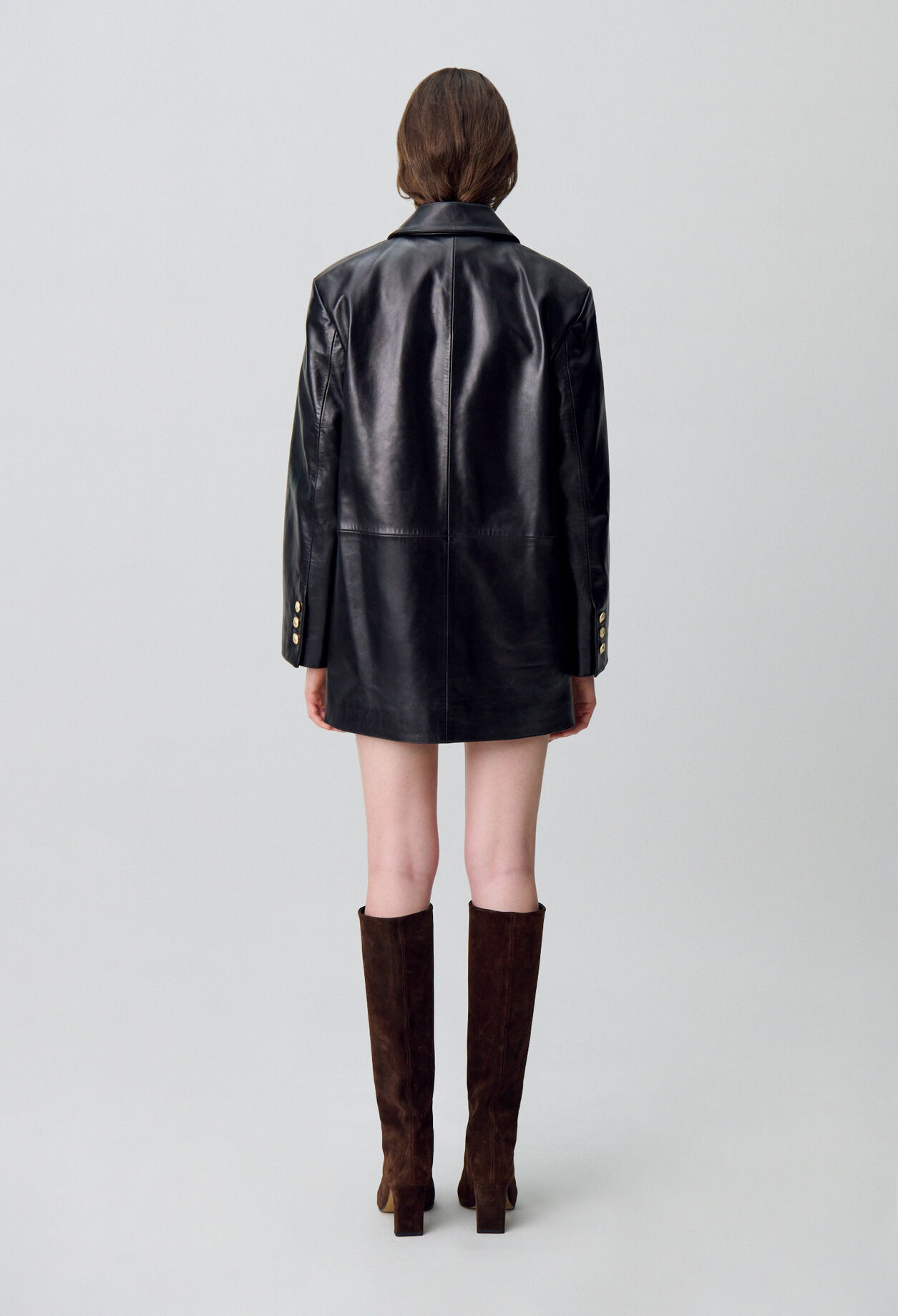 Weite Lederjacke
