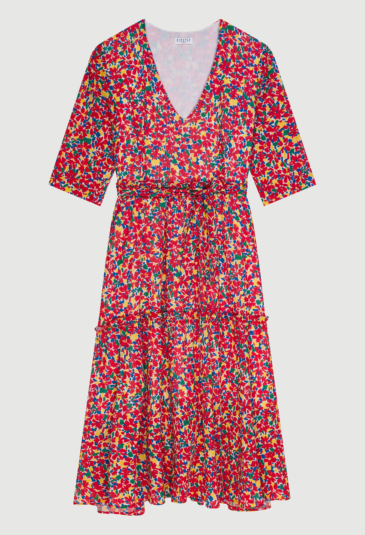 Blumenkleid mit Raffung