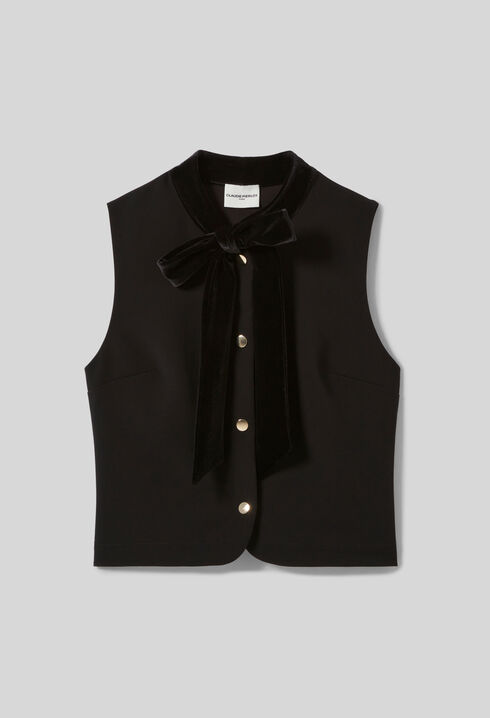 Bluse mit Schluppenkragen