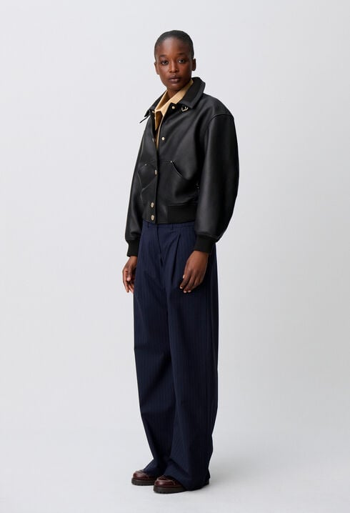 Leder-Bomberjacke