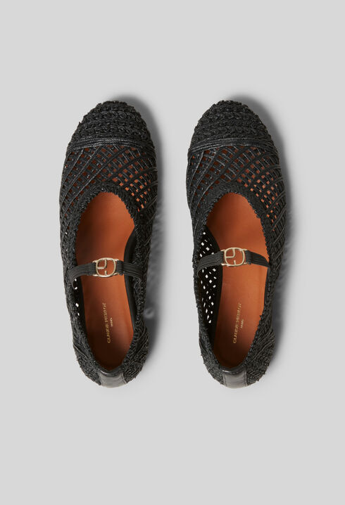 Geflochtene Lederballerinas