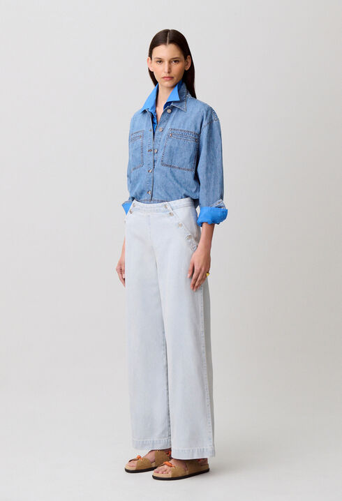 Denim-Jeans mit Latz