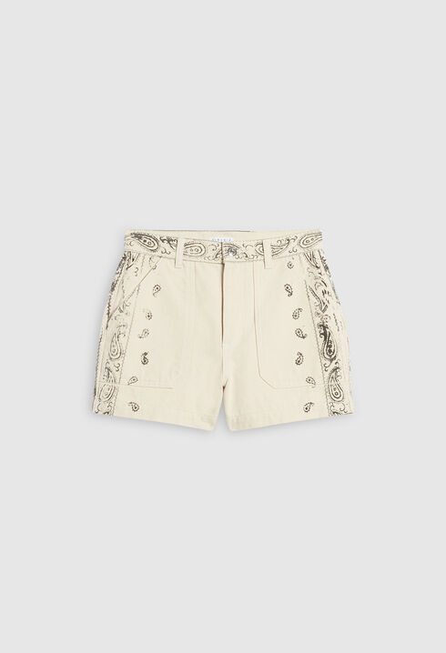 Wassersparende bestickte Jeans-Shorts