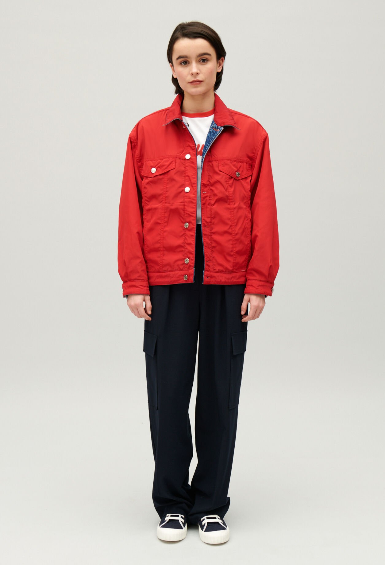 Wendbare Jacke aus Denim Oversize