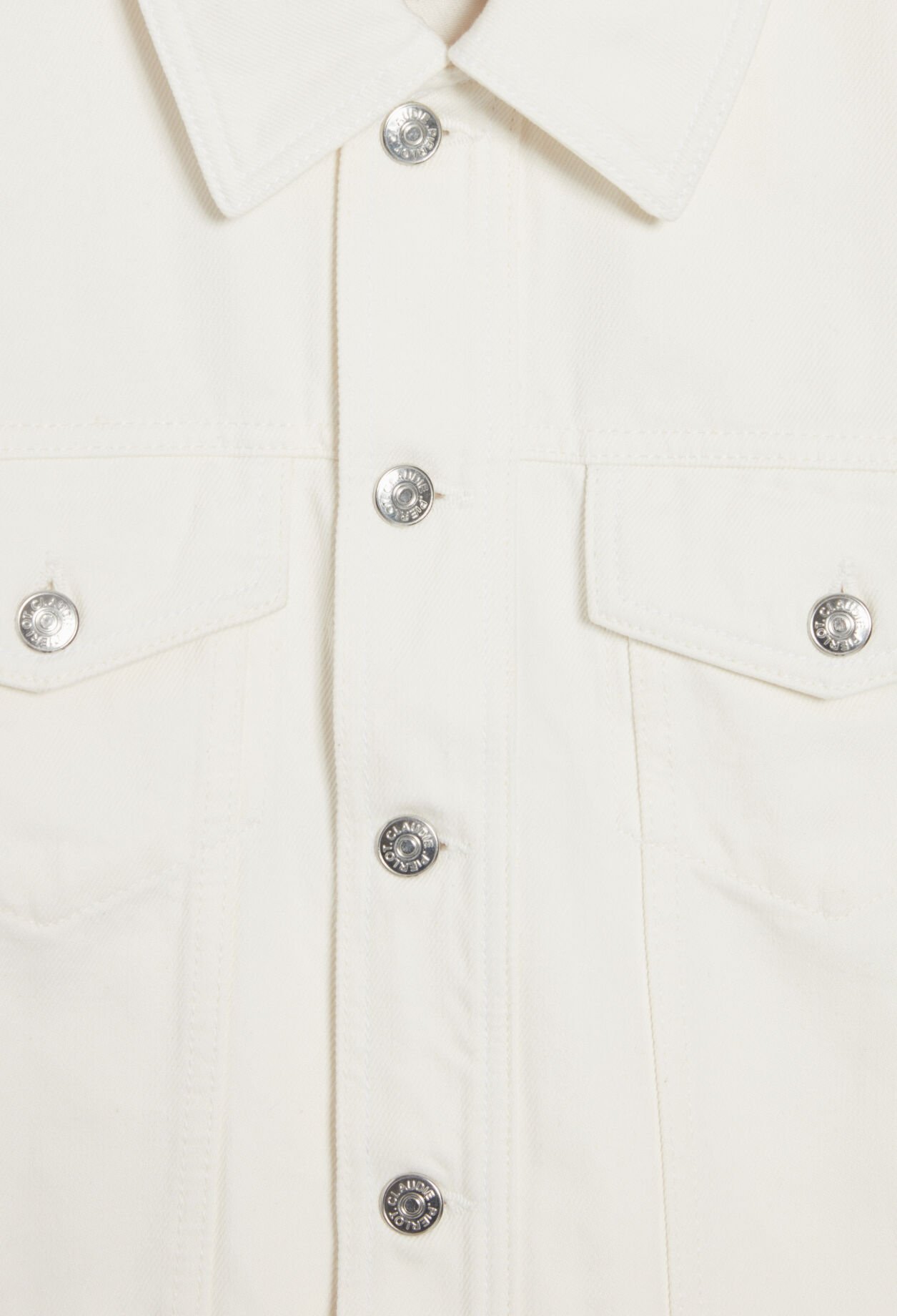 Gerade geschnittene Jeansjacke Ecru